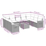  10-dijelni set vrtnih sofa s jastucima bež od poliratana | shoptok.hr
