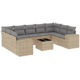  10-dijelni set vrtnih sofa s jastucima bež od poliratana | shoptok.hr
