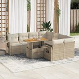 Maison Chic Seti vrtnega pohištva - Vrtna garnitura 9-delna z blazinami bež poli ratan, (21796464) | Shoptok.si
