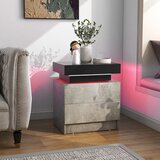  Noćna ormarić s LED svjetlima i 2 ladice, noćna ormarić dim. 45 x 35 x 52 cm, siva. | shoptok.hr