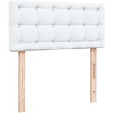 vidaXL Otomanski posteljni okvir z vzmetnico bel 90x200 cm um. usnje | Shoptok.si