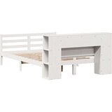 vidaXL Knjižna postelja brez vzmetnice bela 150x200 cm trdna borovina | Shoptok.si