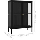  Komoda crna 75 x 35 x 105 cm od čelika i stakla | shoptok.hr