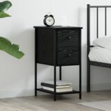 vidaXL Noćni ormar s ladicama Crni hrast 32 x 42 x 70 cm Cijene