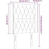  LED uzglavlje svjetlosivo 83 x 16 x 118/128 cm od tkanine | shoptok.hr