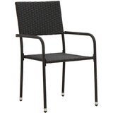  7-dijelni vanjski blagovaonski set od poliratana crni | shoptok.hr