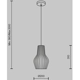 MAYTONI MOD191PL-01W - Luster na sajli ROOTS 1xE27/40W/230V Ø 20 cm bež | Eponuda.com