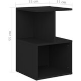  Noćni ormarić crni 35 x 35 x 55 cm od konstruiranog drva | shoptok.hr