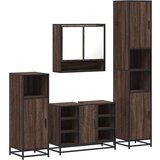 vidaXL 4-dijelni set kupaonskog namještaja boja smeđeg hrasta drveni | shoptok.hr