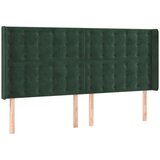  Vzglavje z ušesi temno zeleno 203x16x118/128 cm žamet, (20936377) | Shoptok.si
