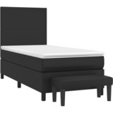  s oprugama i madracem crni 100x200 cm od umjetne kože | shoptok.hr
