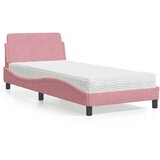  Krevet s madracem Dover ružičasti 90x200 cm baršunasti | shoptok.hr