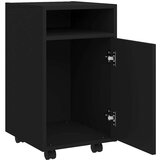 vidaXL Stranska omarica s koleščki črna 33x38x60 cm iverna plošča | Shoptok.si