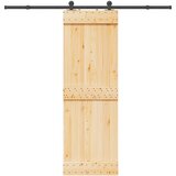 vidaXL Klizna vrata s priborom za montažu 70 x 210 cm masivna borovina | shoptok.hr