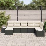  Sjedeća garnitura za vrt 7 kom. Crna poliratan 319 x 154 x 69 cm | Shoptok.si