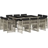  11-dijelni vrtni blagovaonski set s jastucima svijetlosivi | shoptok.hr