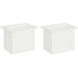  Vrtna posuda za sadnju s LED svjetlom 2 kom. Bijela - Bijela 30 x 40 x 30 cm 2 | shoptok.hr