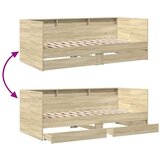  Dnevni krevet s ladicama boja hrasta sonome 100 x 200 cm drveni | shoptok.hr