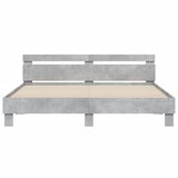  Okvir kreveta s uzglavljem siva boja betona 200x200 cm drveni | Shoptok.si