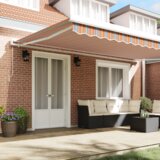 vidaXL Ručno uvlačiva tenda Višebojna pruga 500x300 cm | shoptok.hr