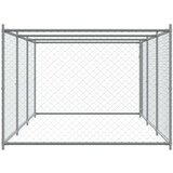 vidaXL Pasji boks z vrati siv 6x2x1,5 m pocinkano jeklo | Shoptok.si