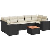 Maison Chic Seti vrtnega pohištva - Vrtna garnitura - Vrtni pohištvo set 8-delna z blazinami črn poli ratan, (21800270) | Shoptok.si