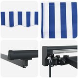  Skrovita tenda Plava i bijela 400 × 300 cm Poliester i aluminij | shoptok.hr