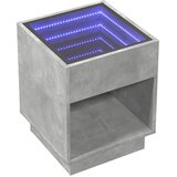  Noćni ormarić s beskonačnim LED siva boja betona 40x40x50 cm | shoptok.hr