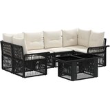  Sjedeća garnitura za vrt 7 kom. Crna i krem-bijela poliratan 100 x 55 x 73 cm | shoptok.hr