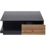 Bessagi Home klubska mizica nevio, s steklom, črna, hrast | Shoptok.si