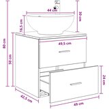  Umivaonik s policom Betonska siva 49,5 x 44,5 x 66,5 cm | shoptok.hr