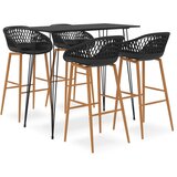 vidaXL barska garnitura 5-delna črna | Shoptok.si