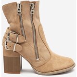 Resti Light brown women's boots on the post Ferrgo- Footwear | Shoptok.si