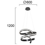  LED luster na sajli AREZIA LED/62W/230V crna | Eponuda.com