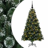  Umjetno božićno drvce s kuglicama 120 cm 150 LED lampica - 120 cm s LED-ima i crnim lopticama | shoptok.hr