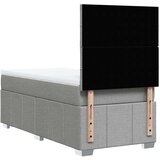 vidaXL Box spring postelja z vzmetnico svetlo siva 80x200 cm blago | Shoptok.si
