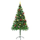  Umjetno osvijetljeno božićno drvce s kuglicama zeleno 180 cm | shoptok.hr