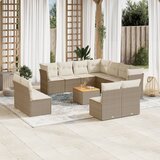 Maison Chic Seti vrtnega pohištva - Vrtna garnitura - Vrtni pohištvo set 12-delna z blazinami bež poli ratan, (21809760) | Shoptok.si