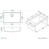 Alveus sudopera Omni 40 g55 - bež 750 x 450 x 198 mm Cene
