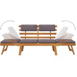  Vrtni ležaj s jastucima 2-u-1 190 cm masivno bagremovo drvo | shoptok.hr