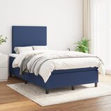 vidaXL Box spring postelja z vzmetnico moder 120x200 cm blago Cene