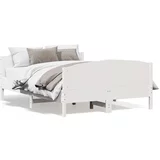 vidaXL Okvir kreveta s uzglavljem bijeli 140 x 200 cm masivna borovina