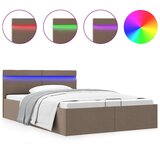Furnova Dvižni posteljni okvir LED taupe blago 120x200 cm, (21937574) | Shoptok.si