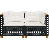  Kutne vrtne sofe s jastucima 2 kom crne od poliratana | shoptok.hr