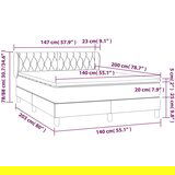  Box spring postelja z vzmetnico svetlo siva 140x200 cm blago, (20725947) | Shoptok.si
