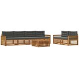 vidaXL Zunanja garnitura za sedenje 7 pcs Naravna in antracitna, (5000280703) | Shoptok.si