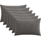  Presvlaka za jastuk 6 pcs HEERLEN Tamnosiva 40 x 60 cm Kord | shoptok.hr