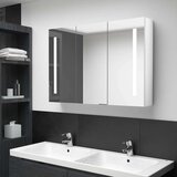  LED kupaonski ormarić s ogledalom 89 x 14 x 62 cm sjajni bijeli | shoptok.hr