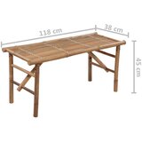  Sklopiva vrtna klupa s jastukom 118 cm od bambusa | shoptok.hr
