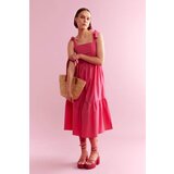 Defacto Square Collar Poplin Midi Short Sleeve Woven Dress | shoptok.hr